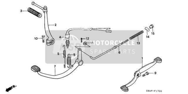 Honda C50 1993 Pedal/Kickstarter Arm für ein 1993 Honda C50